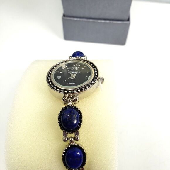 Woman\'s Stainless Steel Water Resistant Watch With Lapis Lazuli Stone 7 1/2 inch main image 15
